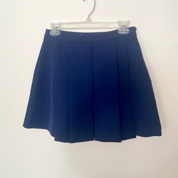Forever 21 Navy Blue Box Pleat Mini Pleated Skirt Size XS - Picture 2 of 10